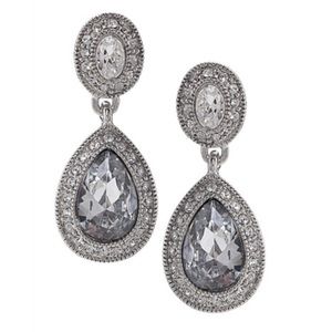 Carolee pave stone double drop earrings